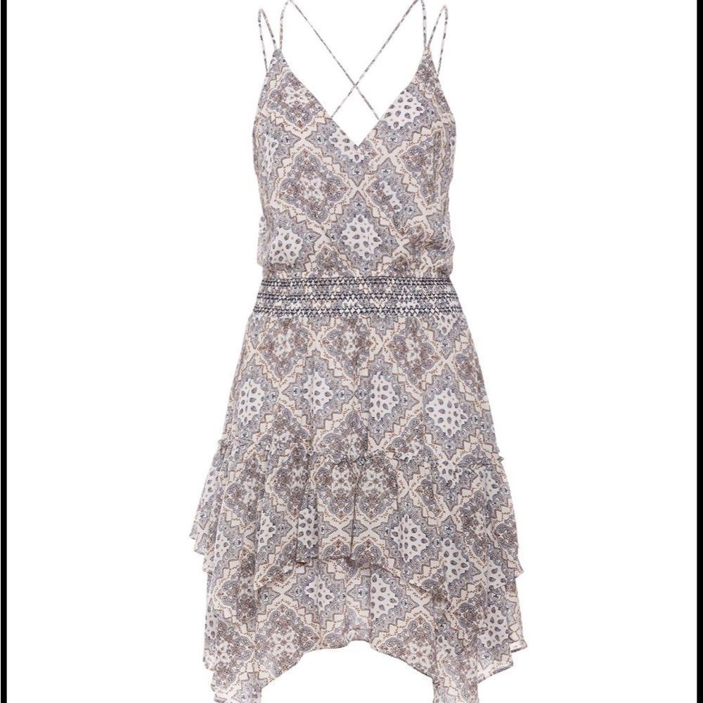 J.O.A. Smocked waist Handkerchief Dress Spaghetti straps Small